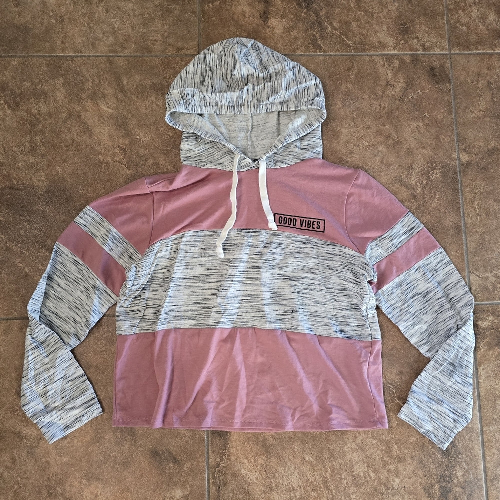 Pink Heathered | SWEET RAIN | Colorblock Hoodie